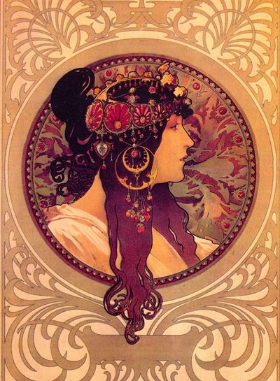 オレチーニ女性 作： Alphonse Mucha